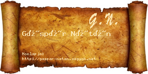 Gáspár Nátán névjegykártya
